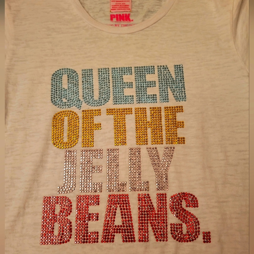 Vs pink very vintage e.vil sequined tshirt